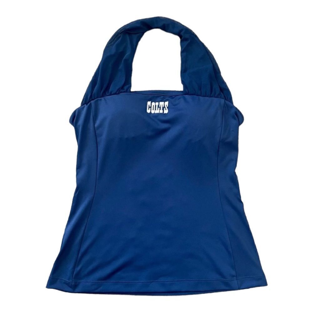 NFL All Sport Couture Blue Indianapolis Colts First Down Halter Top SZ M BNWT